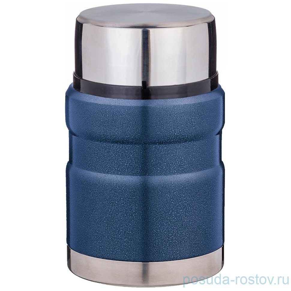 Термос 500 мл синий /с широким горлом "Agness" / 195884