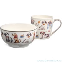 Набор для завтрака 2 предмета (салатник 500 мл, кружка 345 мл) &quot;Dogs&quot; / 379640