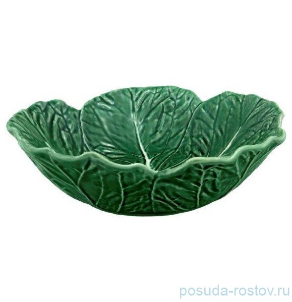 Салатник 29 см с резным краем зелёный "Капуста" / 269158