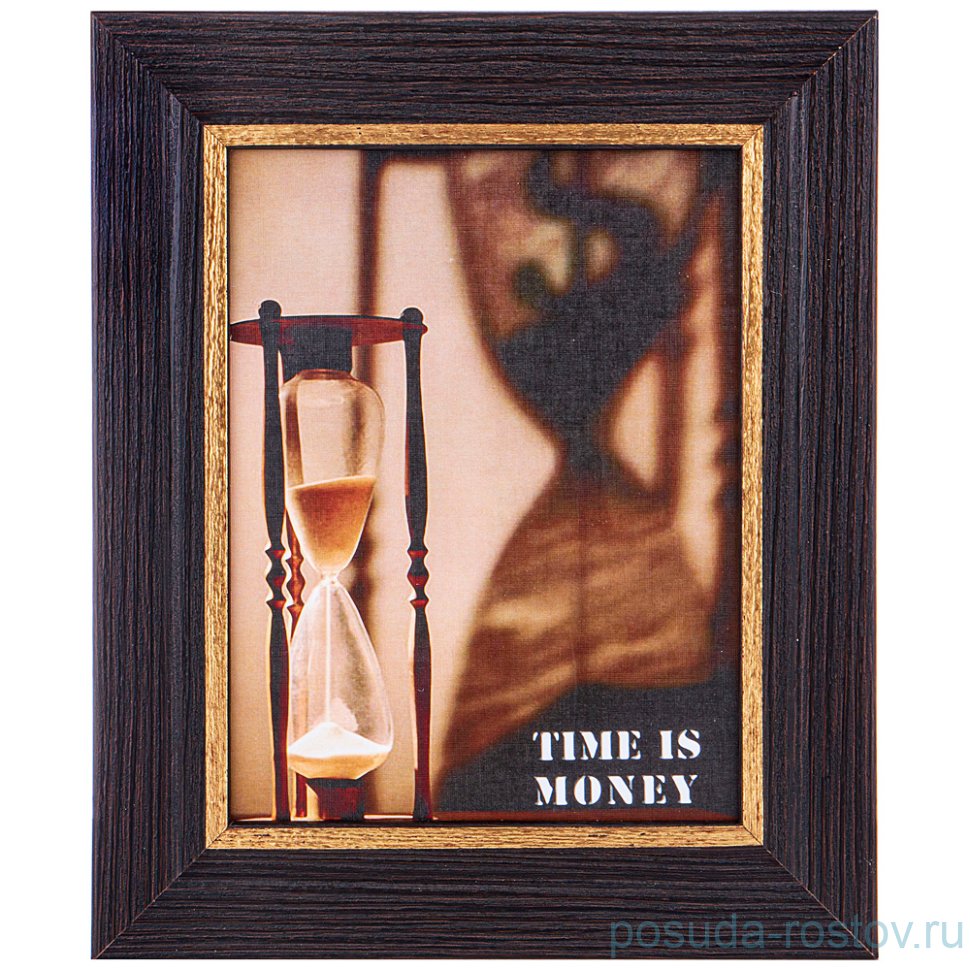 Картина 17 х 22 см "Песочные часы" /рамка венге с золотом / 275107
