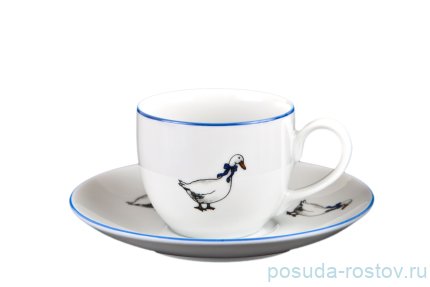 Кофейная пара 100 мл 1 шт мокко &quot;Ивонн /Гуси&quot; (блюдце 12,5 см)  / 111416