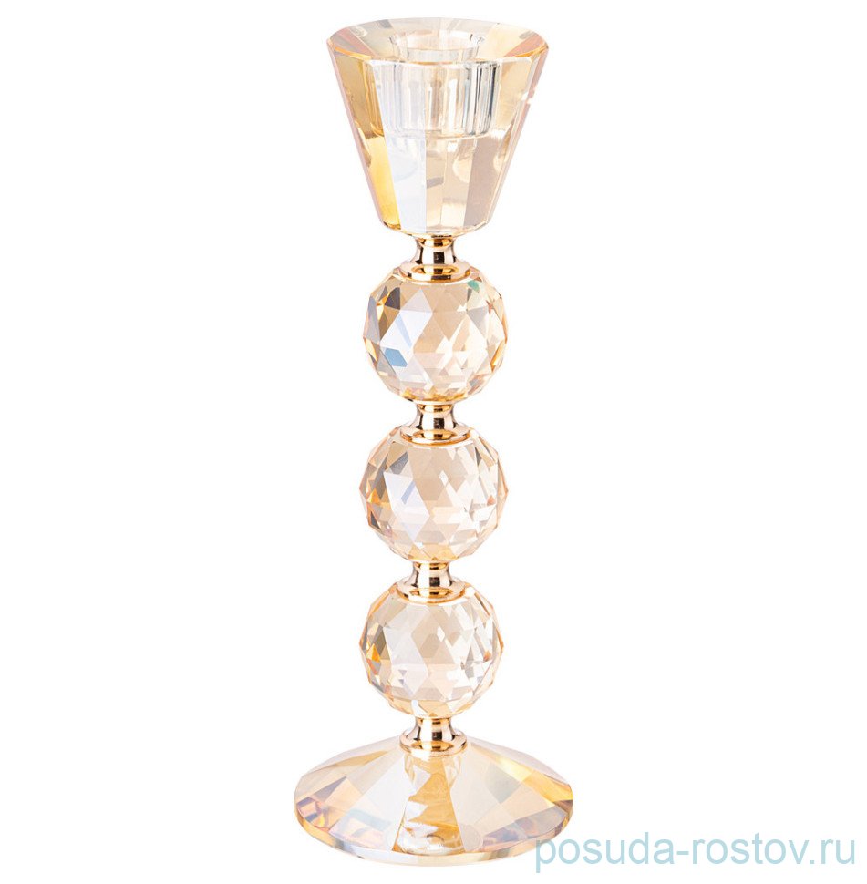 Подсвечник на 1 свечу 8 х 22,5 см янтарный / 341139 Подсвечник на 1 свечу 8 х 22,5 см янтарный / 341139