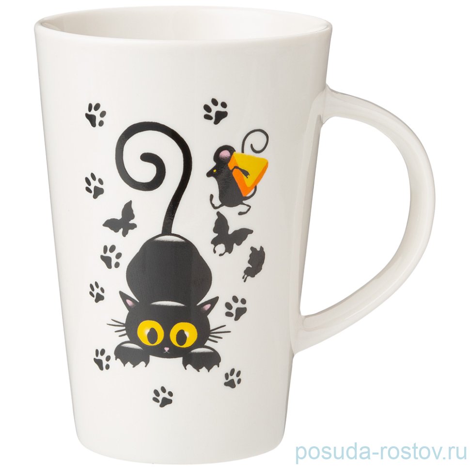Кружка 450 мл белая "котомания" / 269369