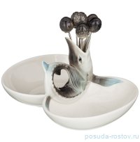 Менажница 12,5 х 18 х 10,5 см 2-х секционная с 6 вилочками &quot;Рыба&quot; / 228737