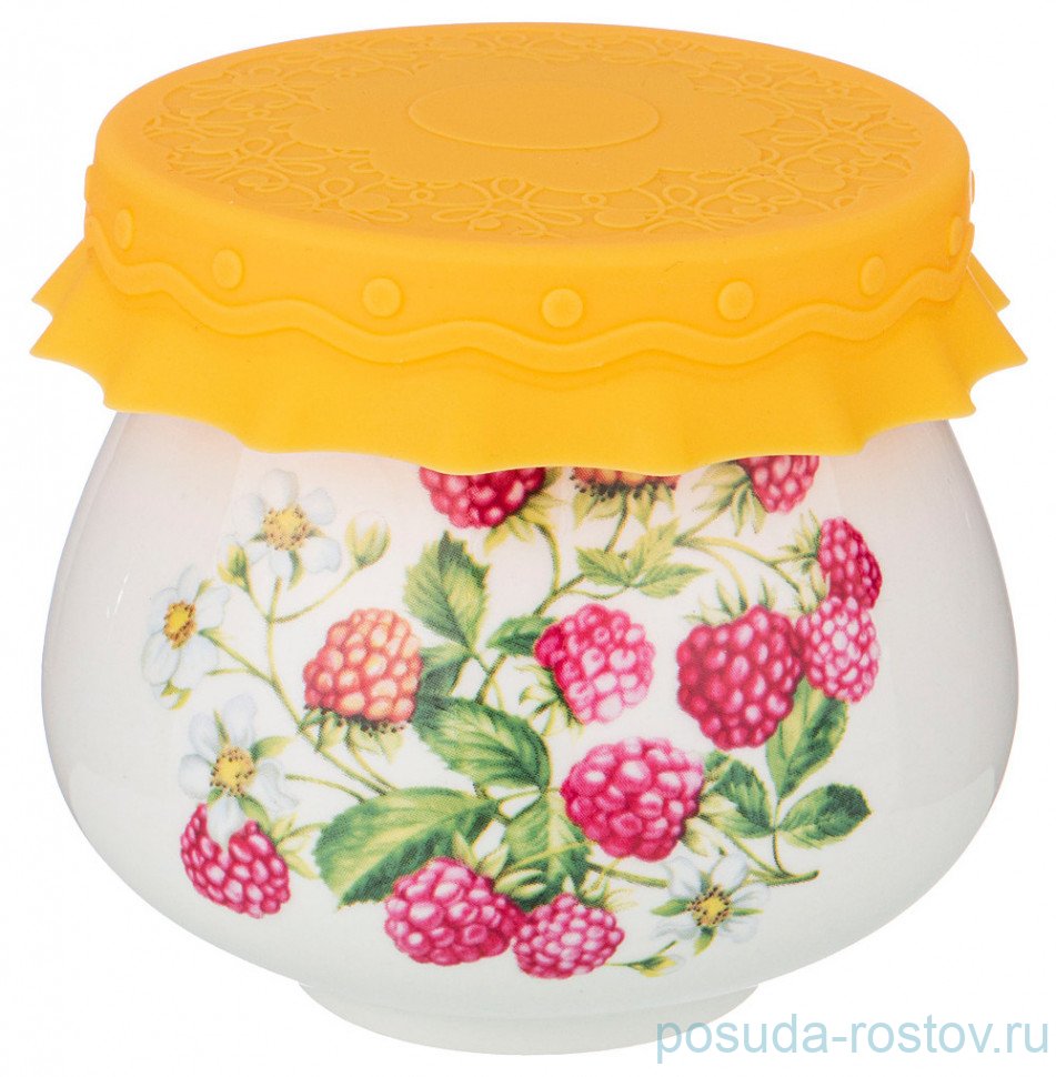 Банка для меда/варенья 300 мл с силиконовой крышкой "Малина" / 214267