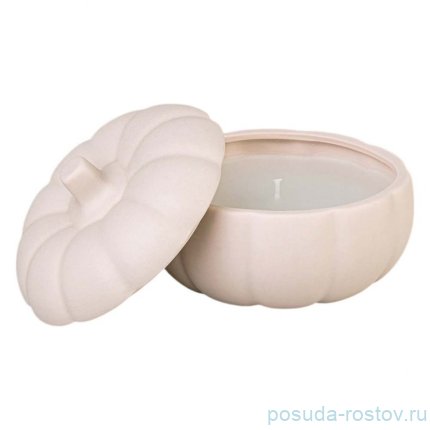 Свеча тыква ароматическая интерьерная 320мл цвет : пудровый / 361258