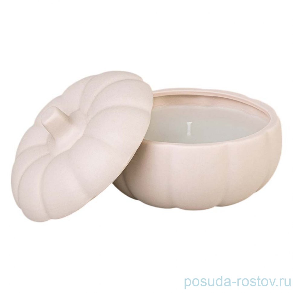 Свеча тыква ароматическая интерьерная 320мл цвет : пудровый / 361258