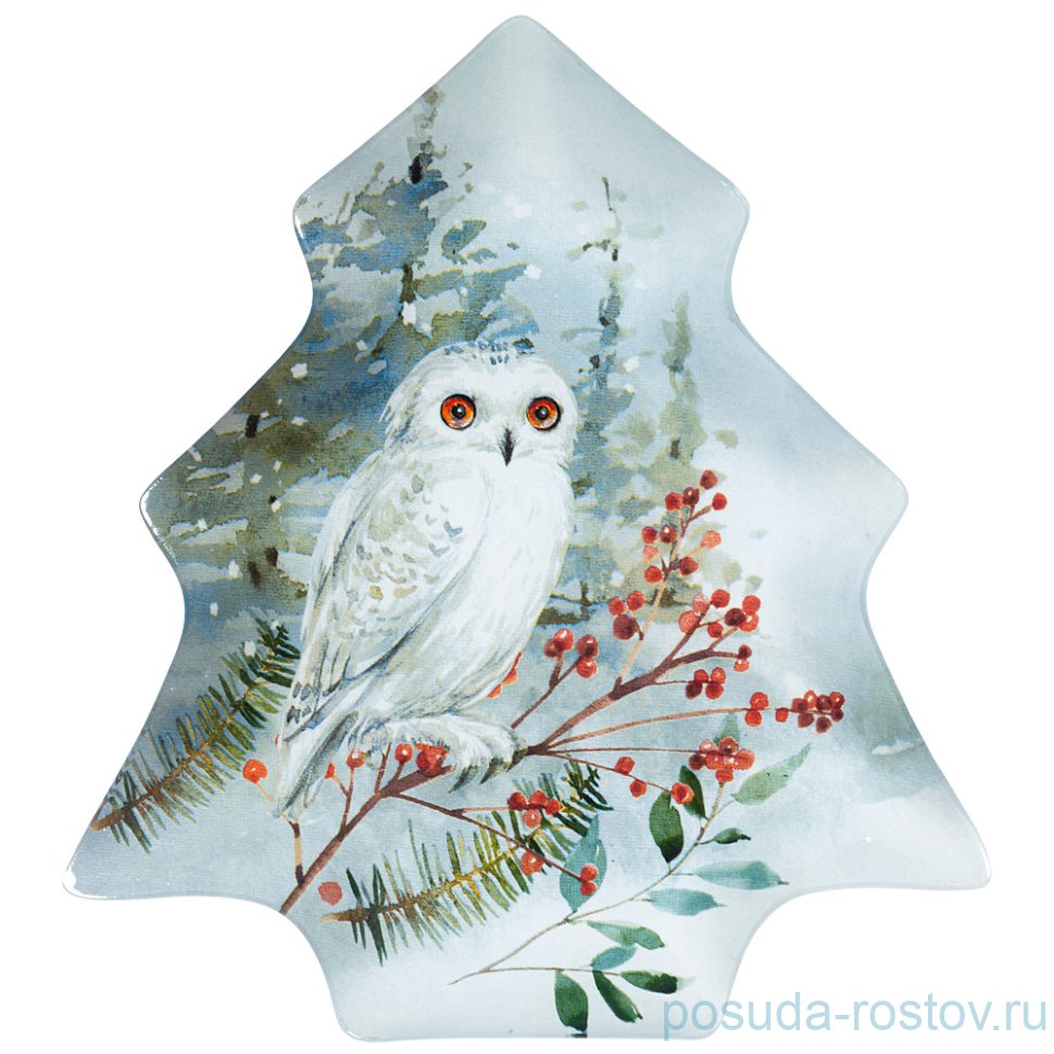 Блюдо 20 см Ёлка "Зимняя сказка /Сова" / 268473