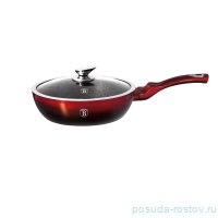 Сковорода 24 см с крышкой &quot;Black-burgundy Metallic Line&quot; / 127679