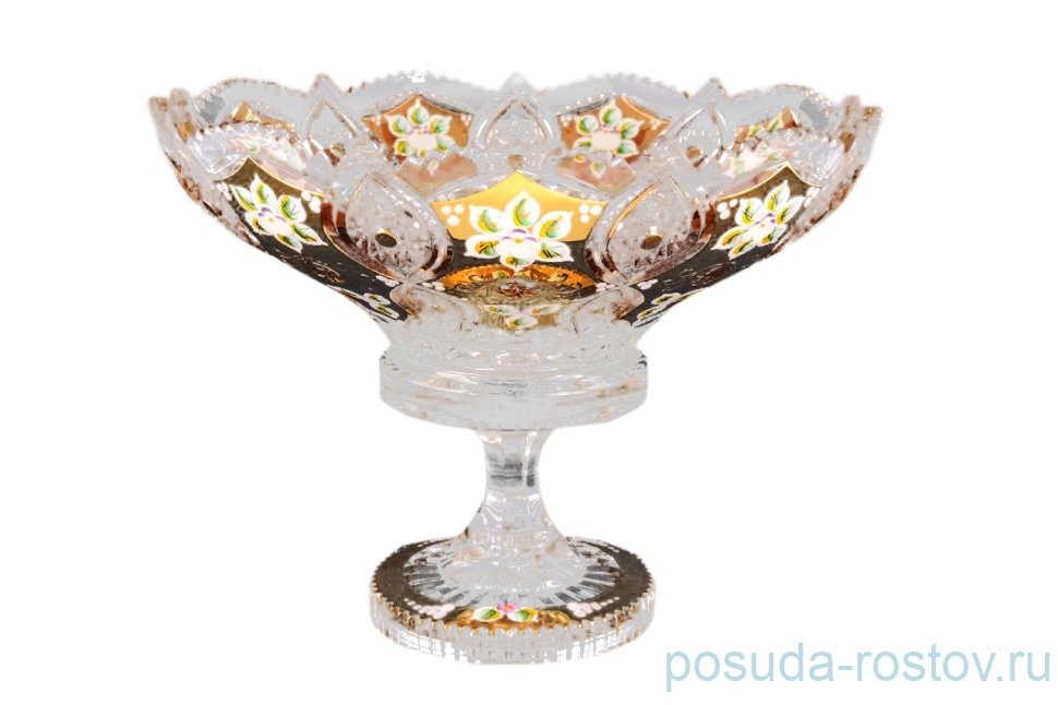 Ваза для фруктов 30 см н/н "Хрусталь с золотом" / 059929