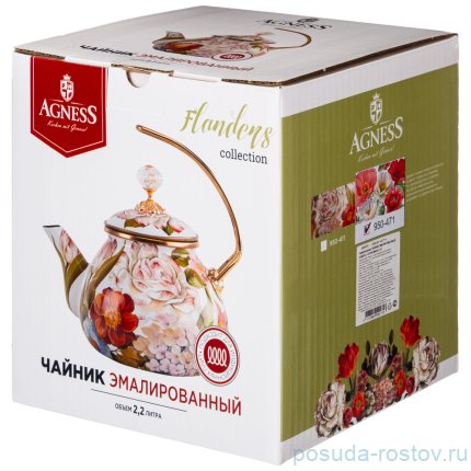 Чайник 2,2 л эмалированный &quot;agness /маки&quot; / 256783