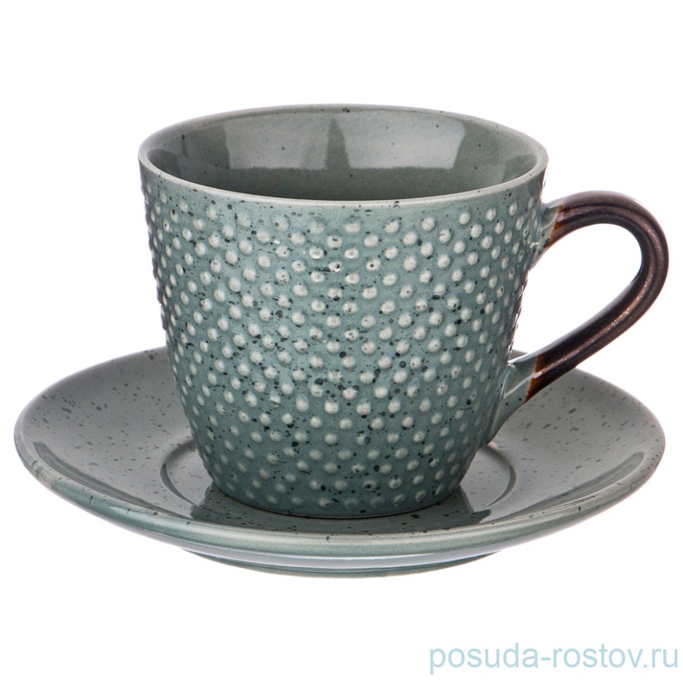 Чайная пара 235 мл 1 шт серо-зелёная "Лимаж" / 187085 Чайная пара 235 мл 1 шт серо-зелёная "Лимаж" / 187085