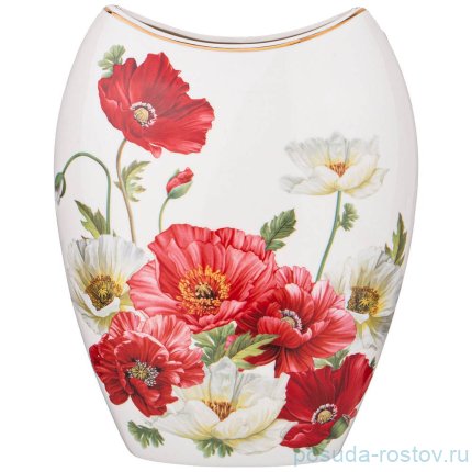 Ваза для цветов 20,5 см белая &quot;маки&quot; / 276105
