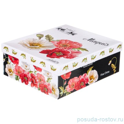 Ваза для цветов 20,5 см белая &quot;маки&quot; / 276105