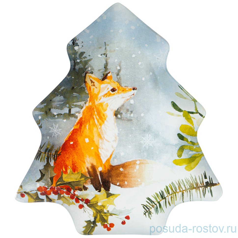 Блюдо 20 см ёлка "зимняя сказка /лиса" / 268472