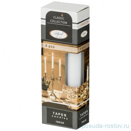 Набор свечей из 6 штук классика высота 18 см / 211085