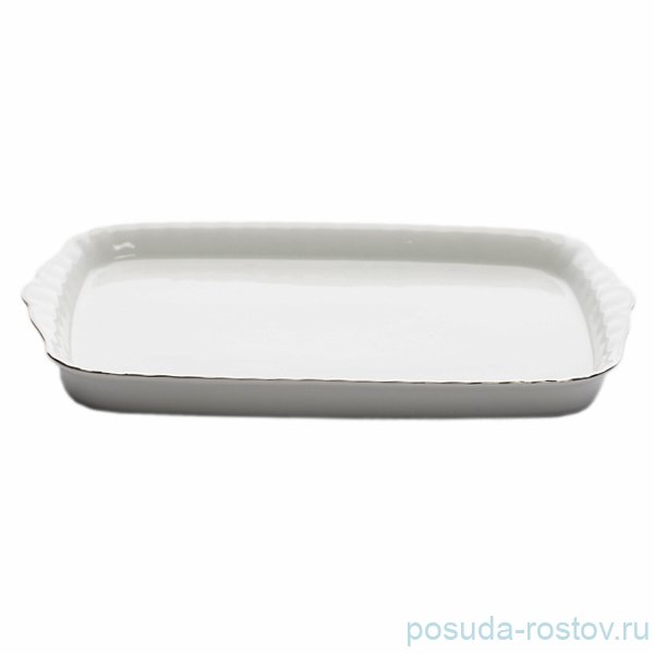 Поднос 30 см прямоугольный "Ивона /Отводка платина" / 055218 Поднос 30 см прямоугольный "Ивона /Отводка платина" / 055218