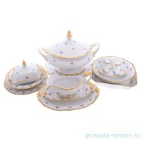 Столовый сервиз на 6 персон 29 предметов &quot;Корона /Мелкие цветы /Матовое золото&quot; / 148376