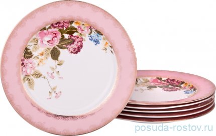 Набор тарелок 20 см 6 шт &quot;букет /розовый&quot; / 189689