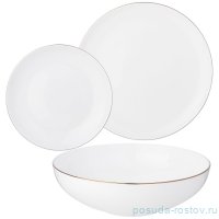 Набор тарелок 18 предметов (19, 20,5; 26,5 см)  &quot;Кристал голд&quot; / 336370