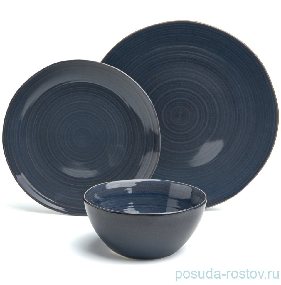 Набор посуды на 4 персоны 12 предметов синий "Concept" / 380061