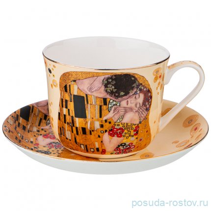 Чайная пара 500 мл 1 шт кремовая &quot;поцелуй /г. климт&quot; / 224394