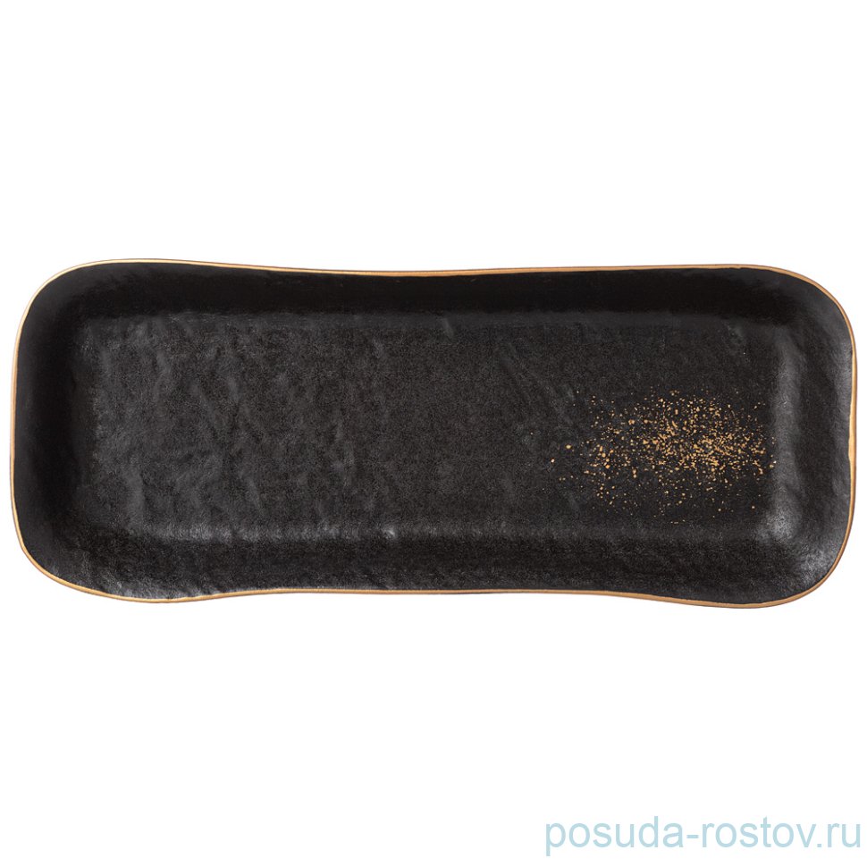 Блюдо 34 см прямоугольное "Midnight gold" / 275472