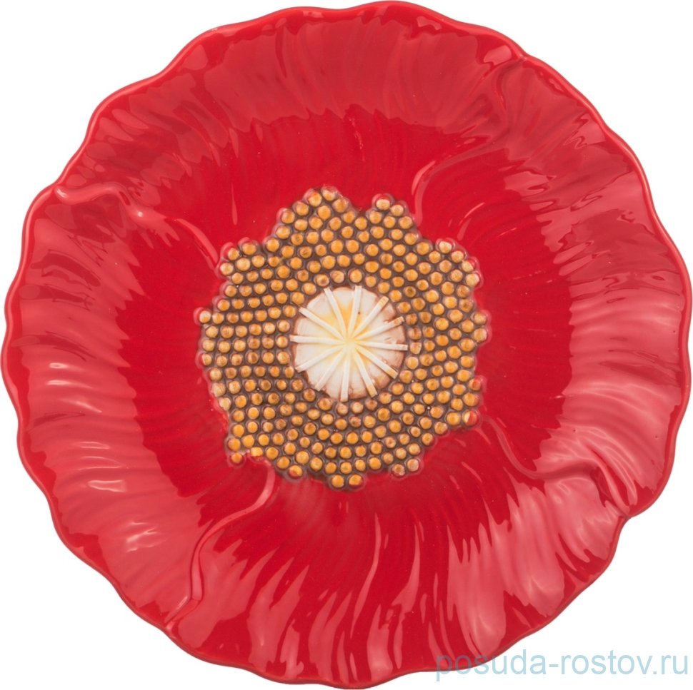 Блюдо 19 см круглое "Маковый цвет" / 190358