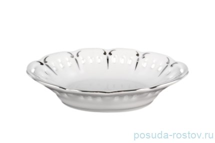 Конфетница 17 см перф. &quot;Корона /Платиновый узор&quot; / 093989
