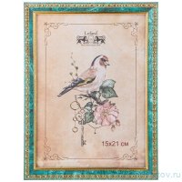 Фоторамка 15 х 21 см /рамка малахит с золотом / 329610