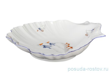 Салатник 24 см ракушка &quot;Корона /Гуси&quot; / 042295