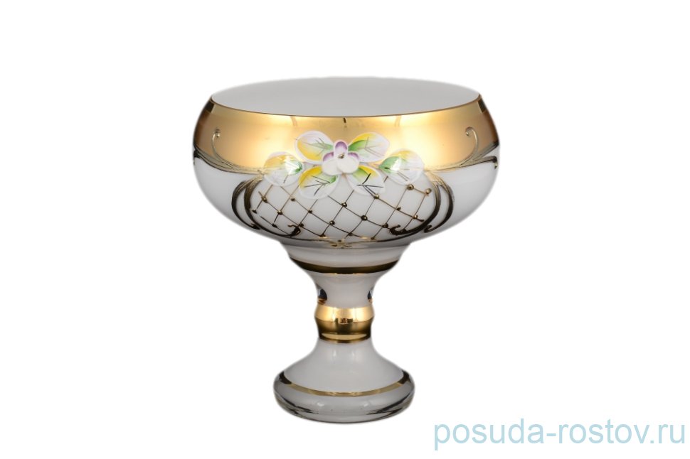 Ваза для конфет 13 см н/н "Лепка белая" S-A / 096741