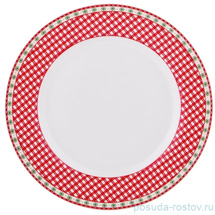 Тарелка 19 см 1 шт &quot;С новым годом /Красная клетка&quot; / 195421