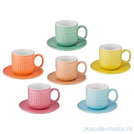 Набор чайных пар 220 мл 6 шт &quot;Эдельвейс&quot; / 187064