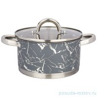 Кастрюля 18 х 10 см со стеклянной крышкой 2,5 л серая &quot;fantasy&quot; / 269779