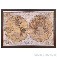 Картина 60 х 90 см &quot;Карта&quot; /рамка венге с золотом / 270159