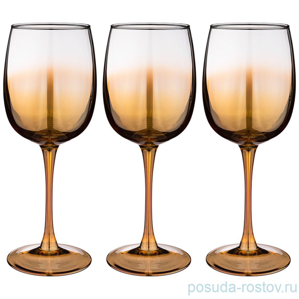 Бокалы для красного вина 420 мл 3 шт "медовый /омбре" / 245508