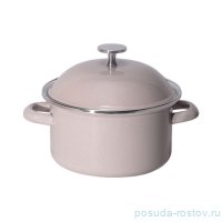 Кастрюля 18 х 9,5 см с крышкой эмалированная 1,8 л &quot;charm /кофейный&quot; / 342397