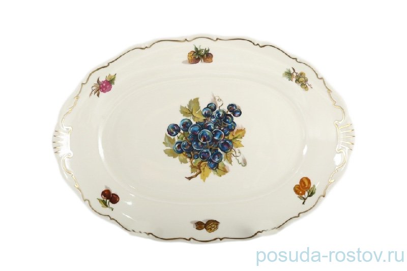Блюдо 32 см овальное  Bohemia Porcelan Moritz Zdekauer 1810 s.r.o. "Анжелика /Ягодно-Фруктовый /СК" / 066293