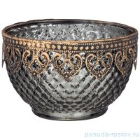 Подсвечник 11,5 х 11,5 х 7,5 см &quot;бухара&quot; с металлическими элементами дымчатый / 272869