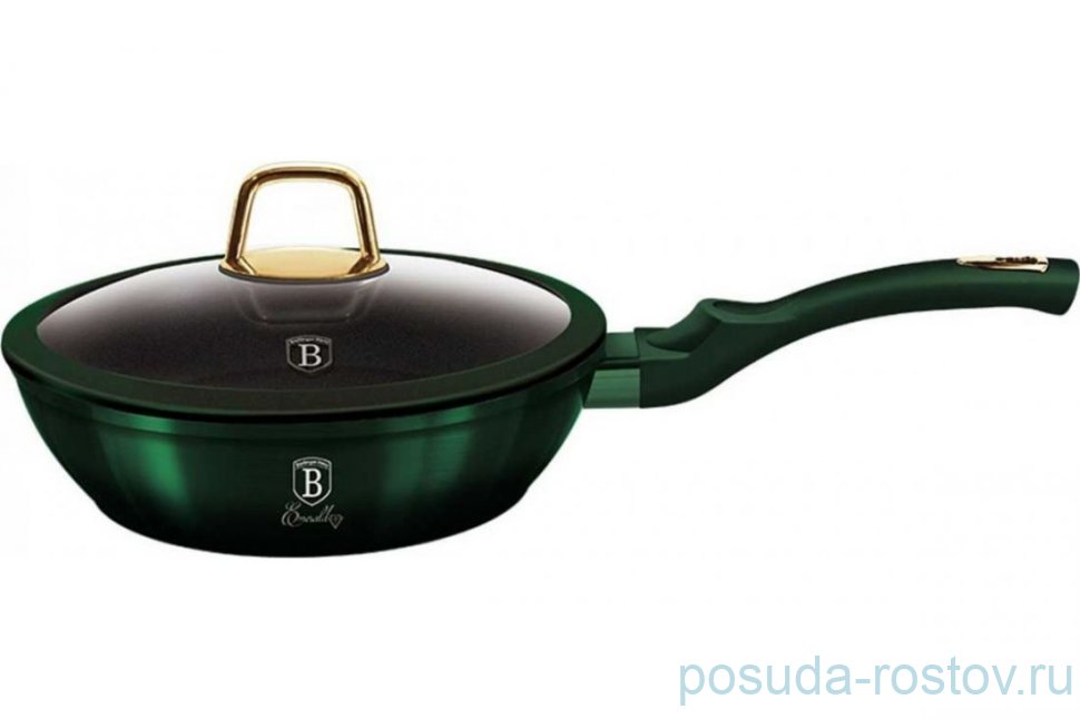 Сковорода 24 см с крышкой  Berlinger Haus "Emerald Collection Metallic Line" / 199389