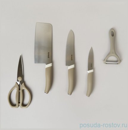 Набор кухонных предметов 7шт цвет серый / 364310