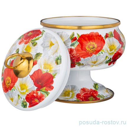 Сахарница 850 мл н/н эмалированная &quot;Agness /Маки&quot; / 256787
