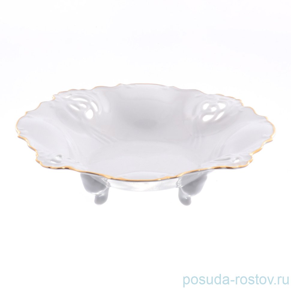 Фруктовница 24 см Bohemia Porcelan Moritz Zdekauer 1810 s.r.o. "Барбарина" низкая "Офелия /Золотая отводка" / 057280 Фруктовница 24 см Bohemia Porcelan Moritz Zdekauer 1810 s.r.o. "Барбарина" низкая "Офелия /Золотая отводка" / 057280