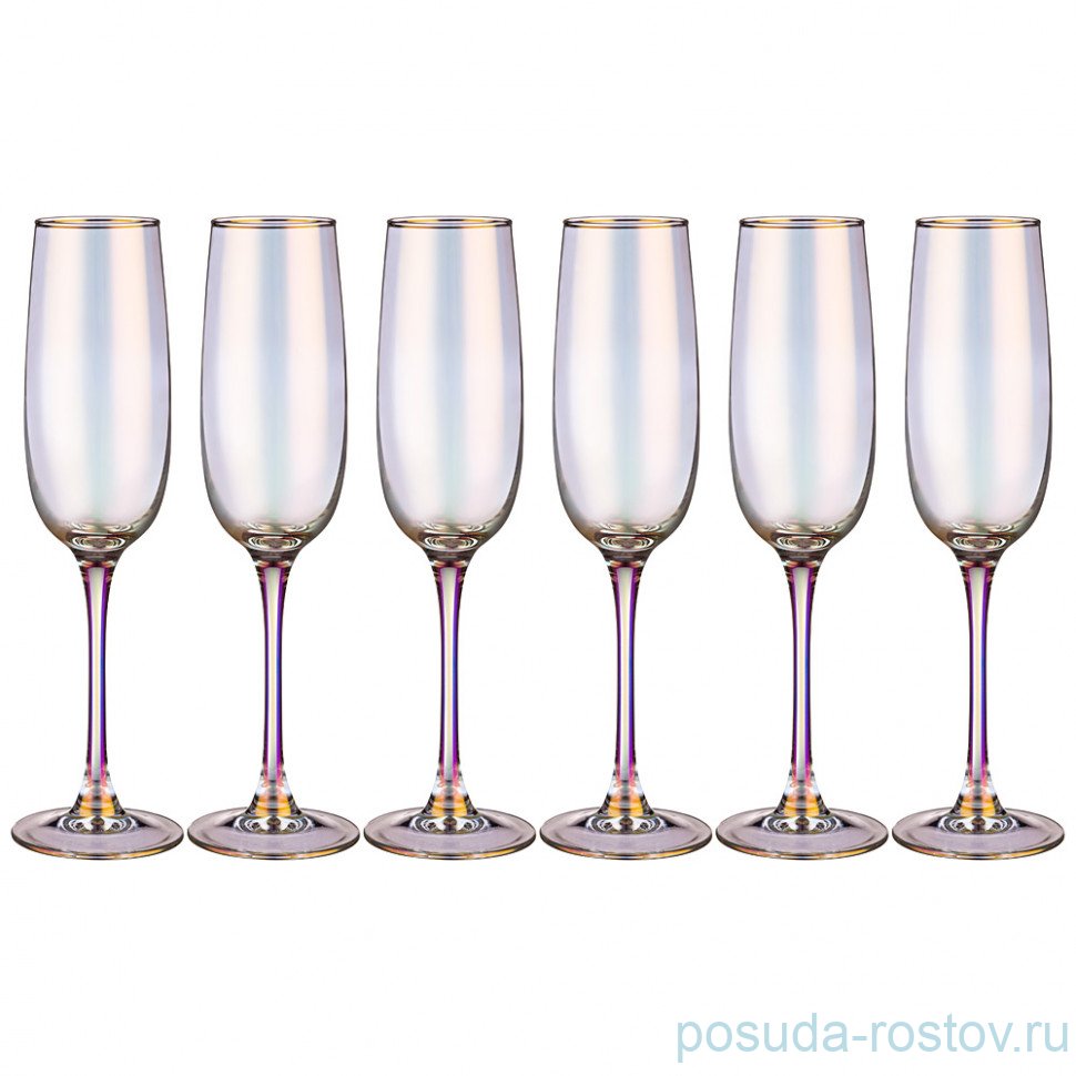 Бокалы для шампанского 175 мл 6 шт "Лиловая дымка" / 280825 Бокалы для шампанского 175 мл 6 шт "Лиловая дымка" / 280825