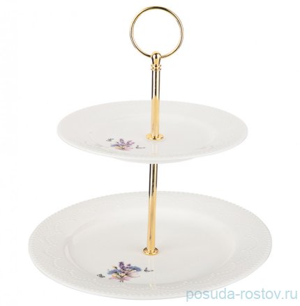 Этажерка 2-х ярусная &quot;Прованс /Ажур&quot; (16 + 21 см) / 236659