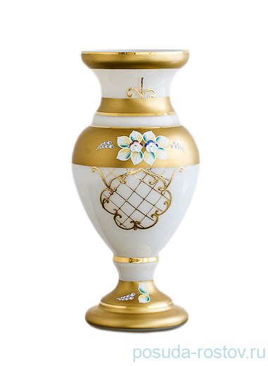 Ваза для цветов 32 см &quot;Лепка белая /с золотом&quot;  / 036429